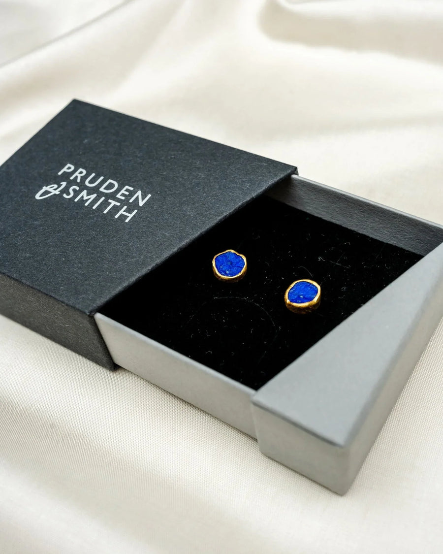 Lapis Lazuli Round Stud Earrings (8mm) Earrings Pruden and Smith