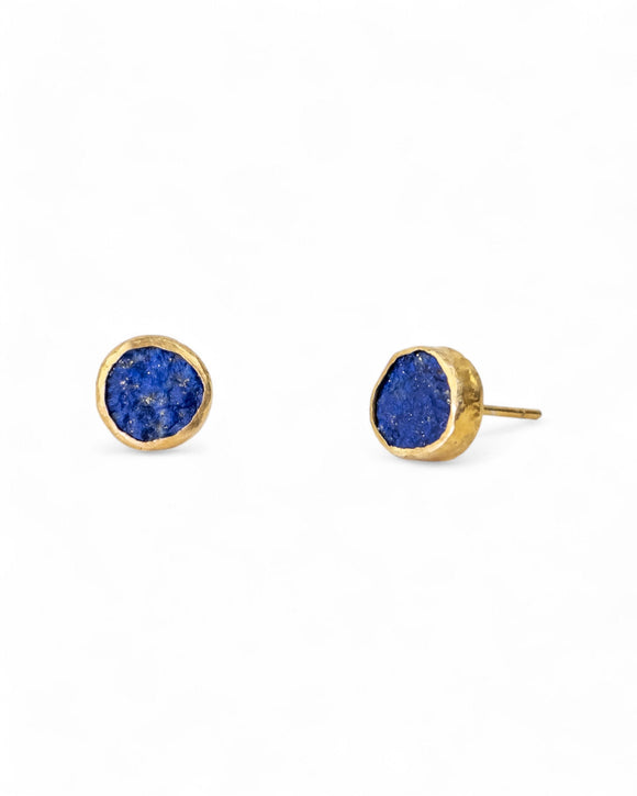 Lapis Lazuli Round Stud Earrings (8mm) Earrings Pruden and Smith