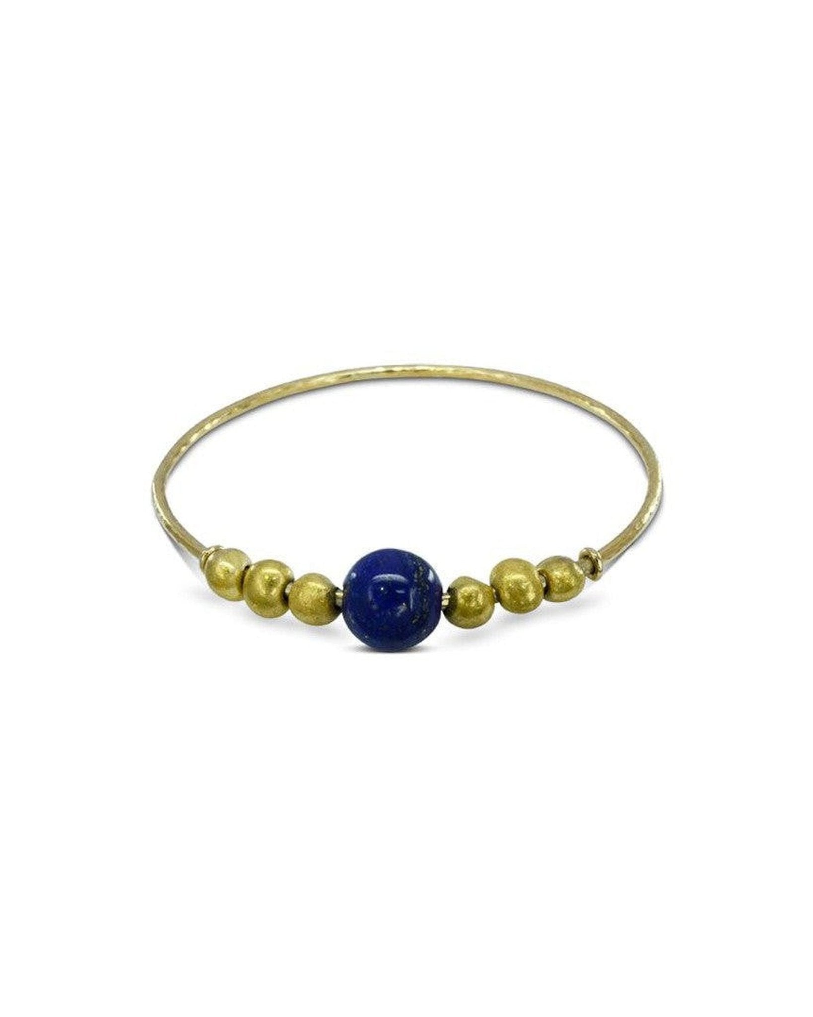 Lapis Lazuli Yellow Gold and Nugget Bangle Bangle Pruden and Smith