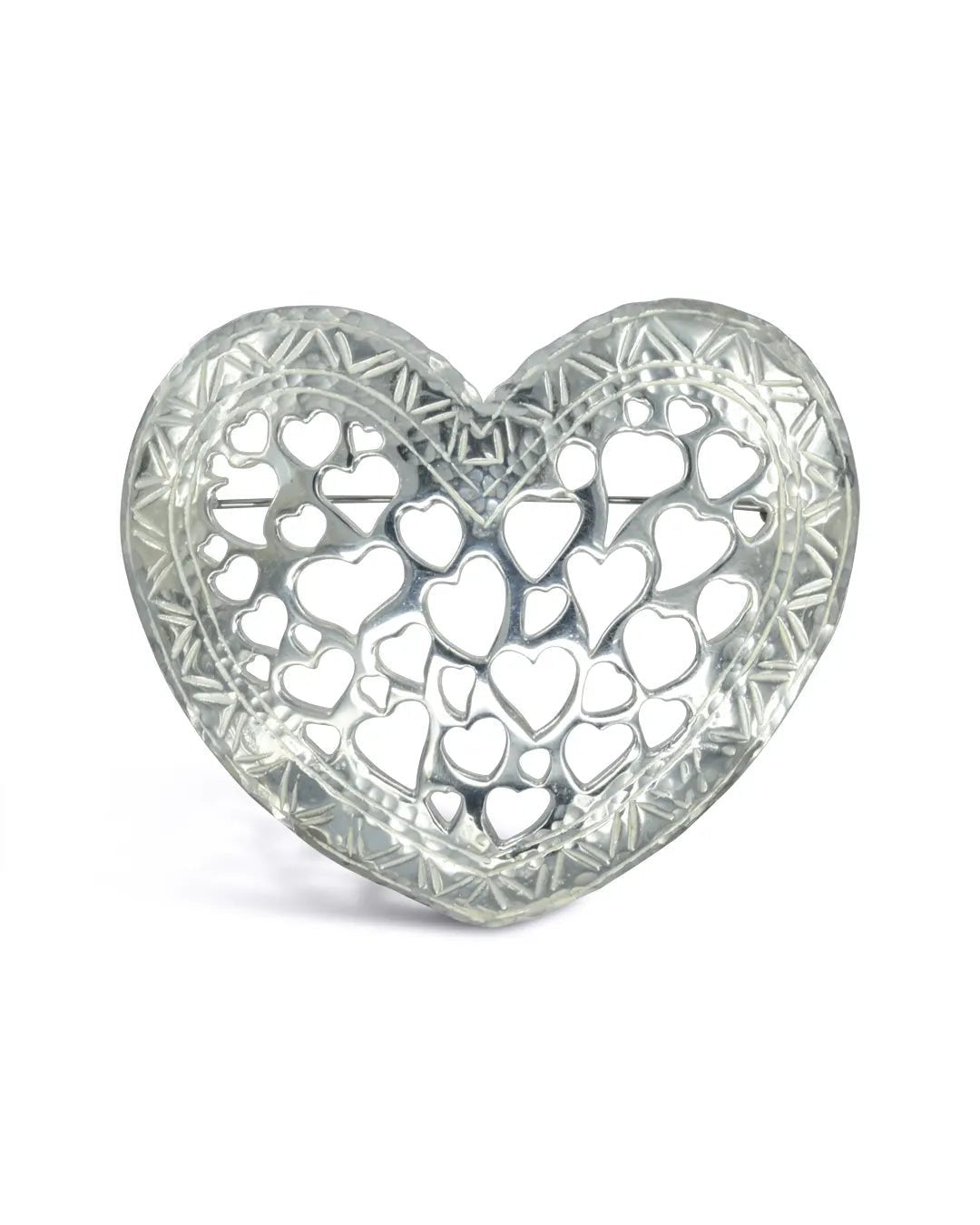Large Silver Heart Brooch Pruden and Smith