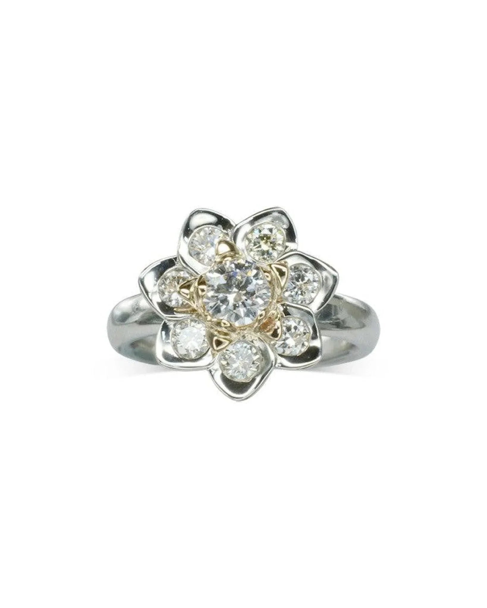 Lotus Flower Diamond Flower Cluster Ring Ring Pruden and Smith