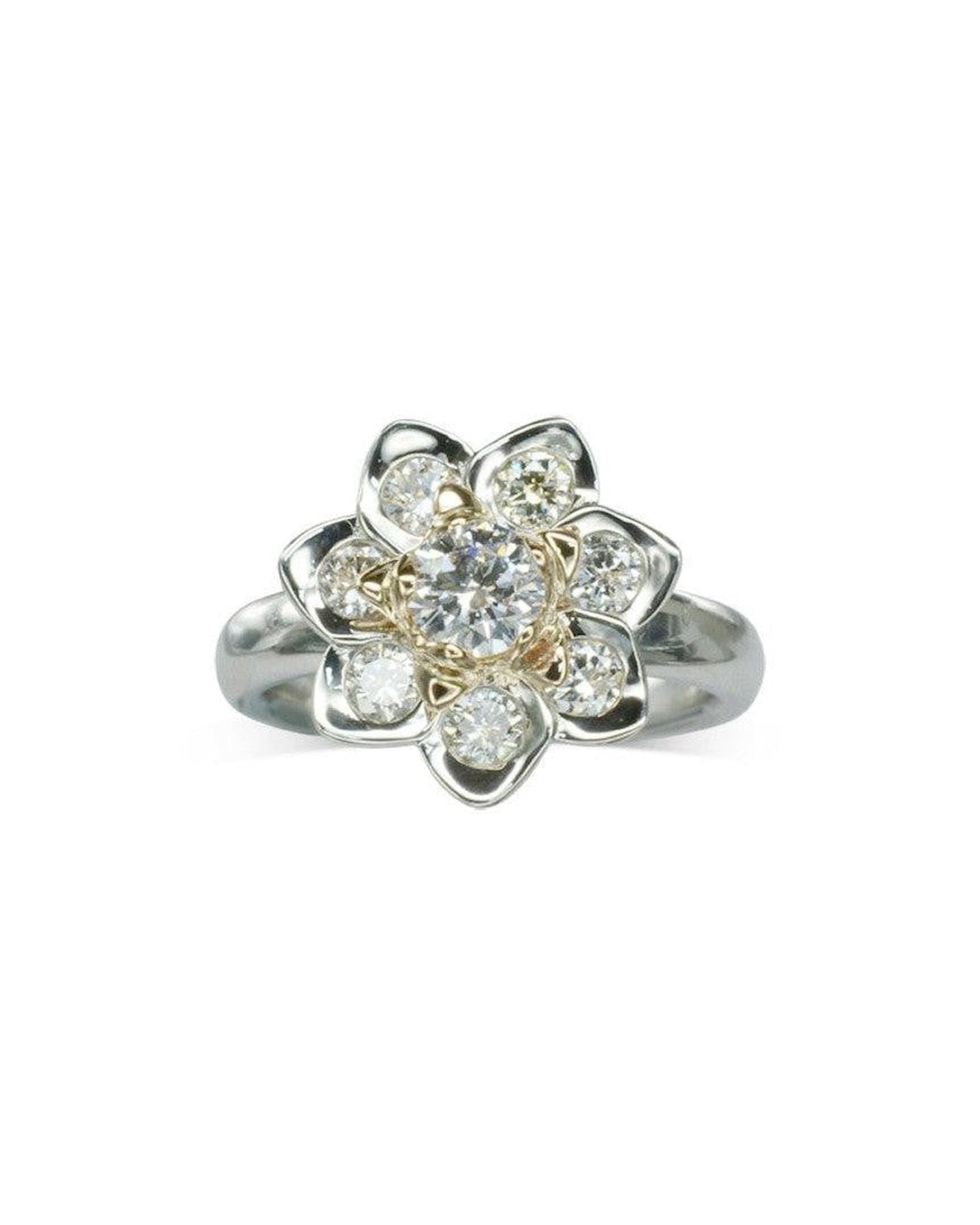 Lotus Flower Diamond Flower Cluster Ring Ring Pruden and Smith