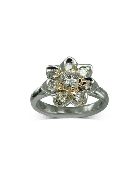 Lotus Flower Diamond Flower Cluster Ring Ring Pruden and Smith