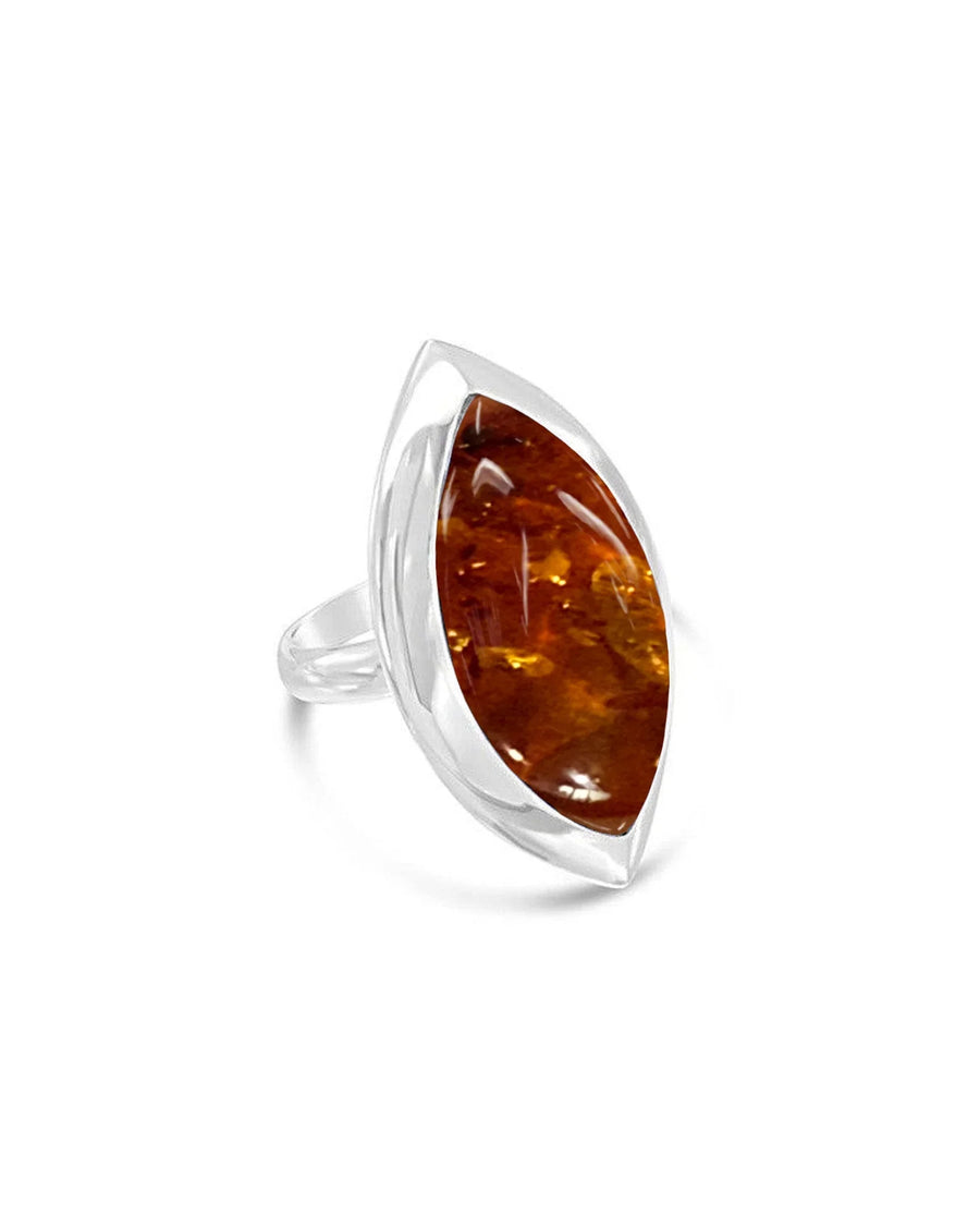 Amber Silver Cocktail Ring Ring Pruden and Smith