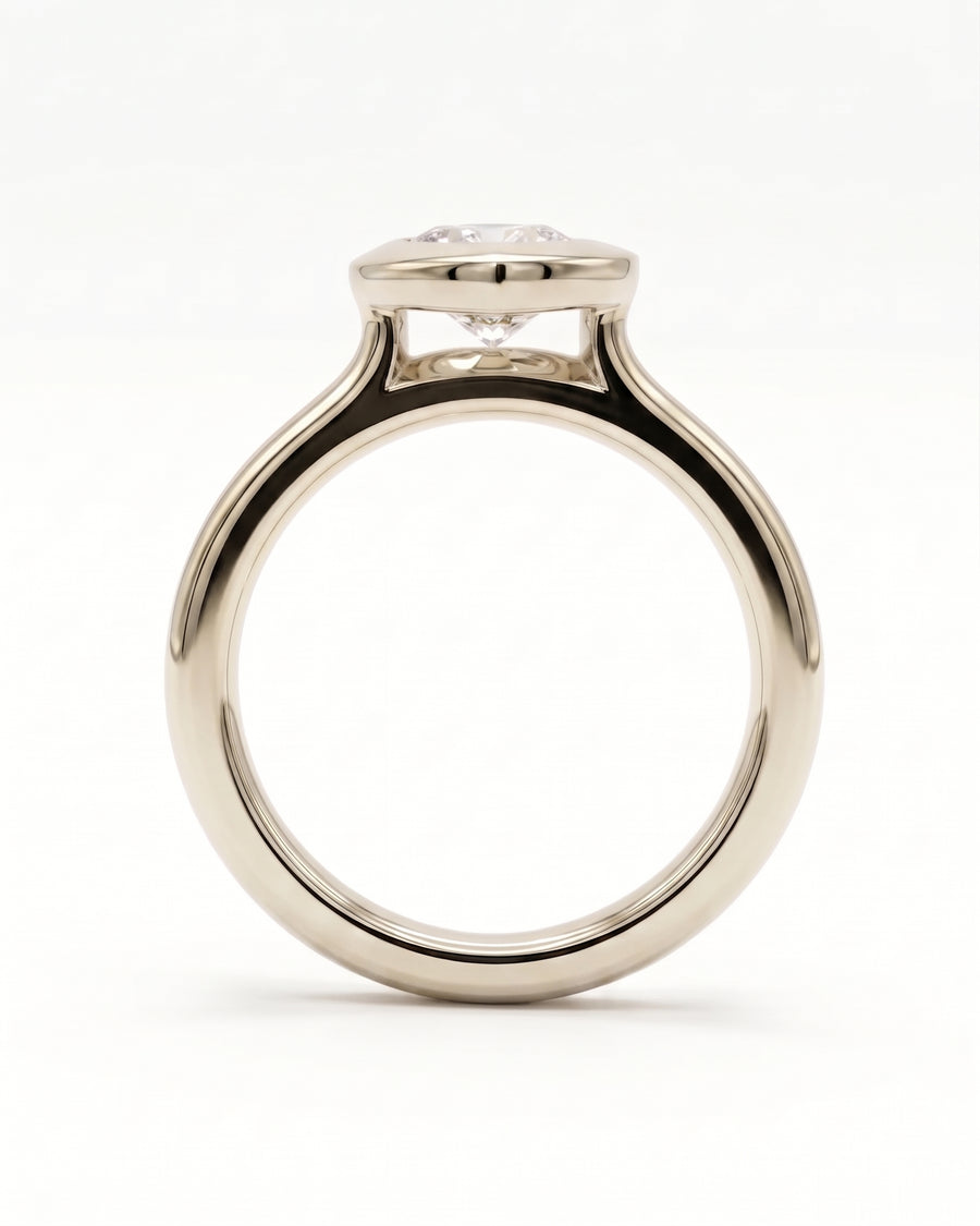 Marquise Cut Bezel Cathedral Engagement Ring