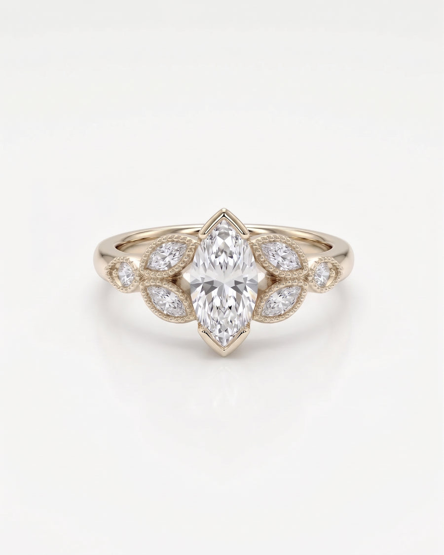 Marquise Cut Vintage Engagement Ring