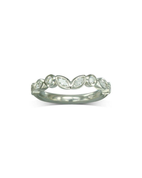Marquise Diamond Shaped Wedding Ring Ring Pruden and Smith