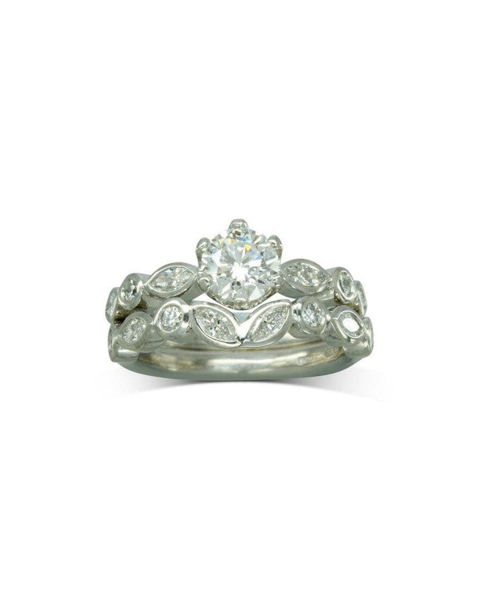 Marquise Diamond Shaped Wedding Ring Ring Pruden and Smith
