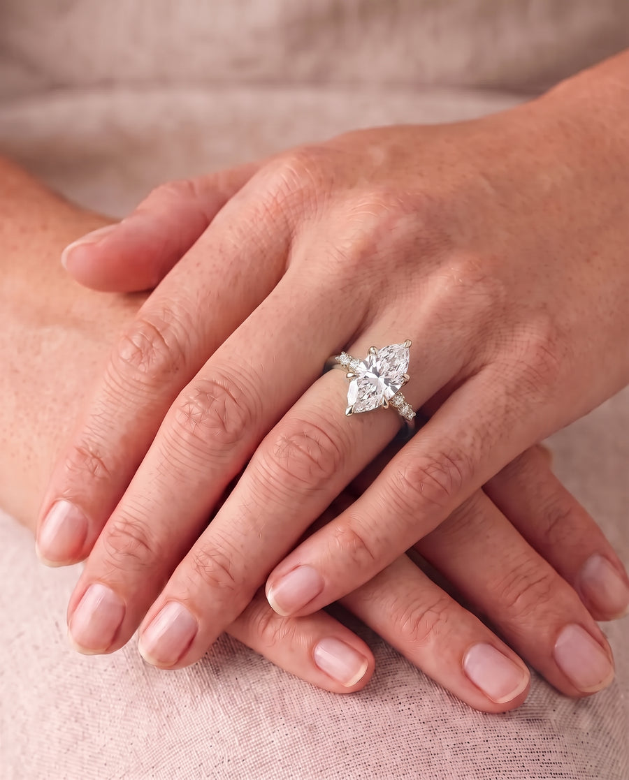 Marquise Floral Vine Engagement Ring