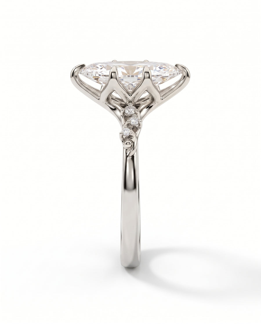 Marquise Floral Vine Engagement Ring