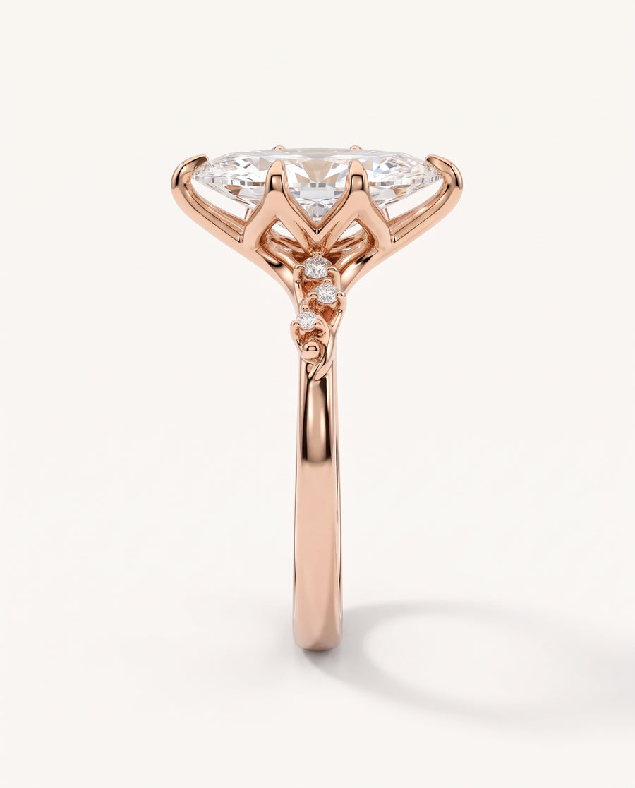 Marquise Floral Vine Engagement Ring