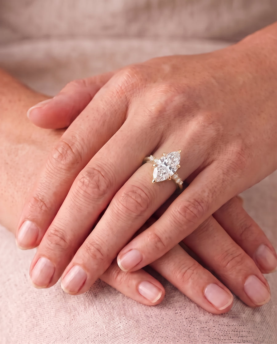 Marquise Floral Vine Engagement Ring
