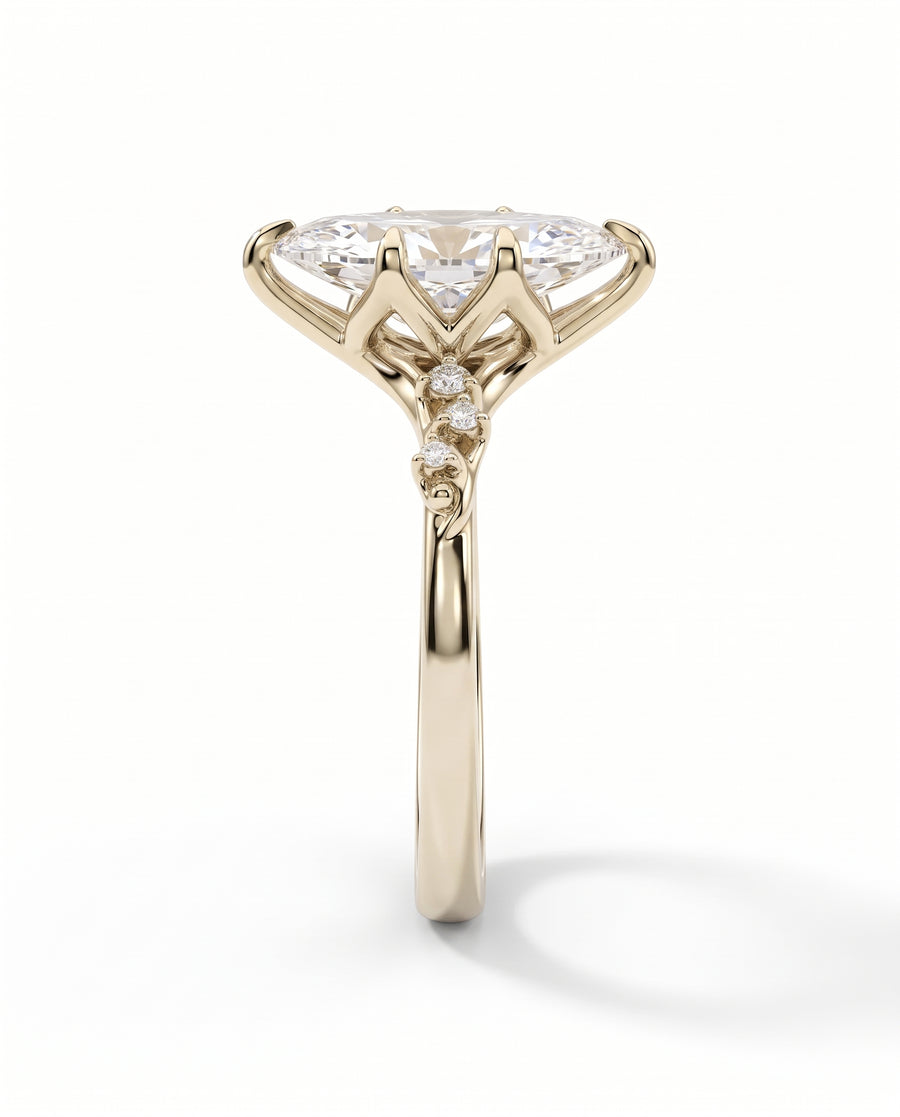 Marquise Floral Vine Engagement Ring