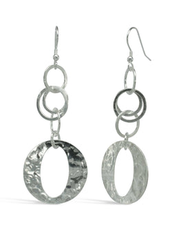 Marwar Hammered O Silver Dangly Earrings Earring Pruden and Smith   