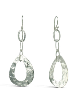 Marwar Hammered Loop Silver Dangly Earrings Earring Pruden and Smith   