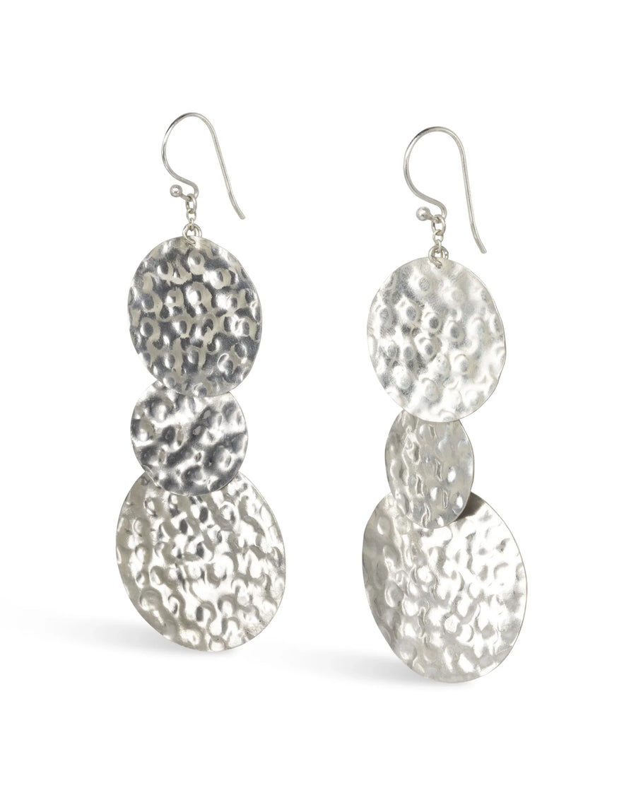 Marwar Hammered Giant Disc Dangly Earrings Pruden and Smith
