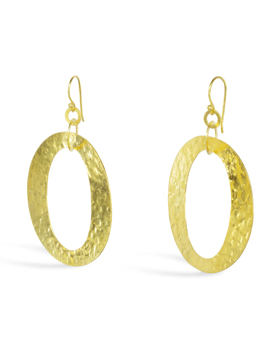 Gold Marwar Hammered Giant O Silver Dangly Earrings Pruden and Smith