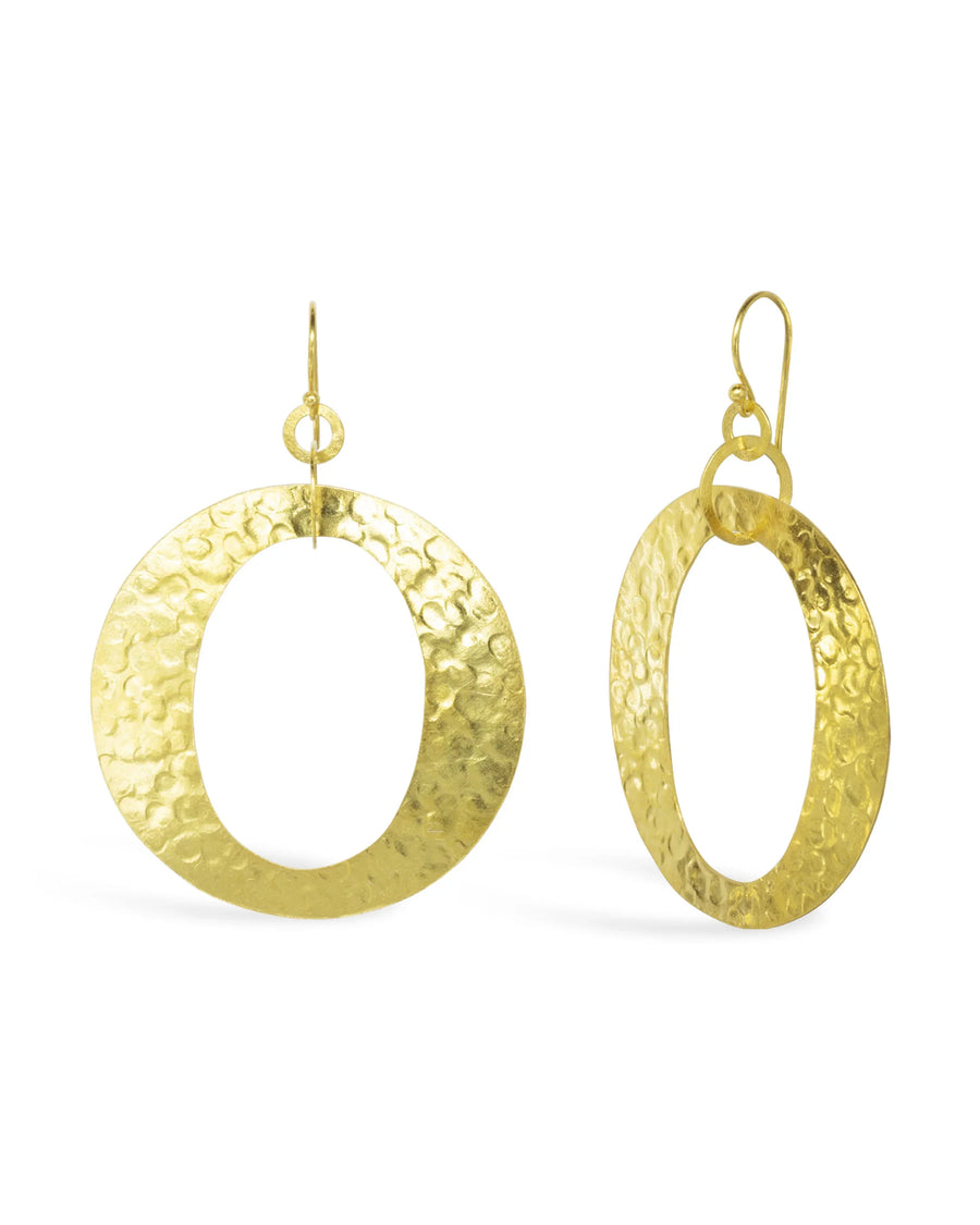 Marwar Hammered Giant O Silver Dangly Earrings Pruden and Smith