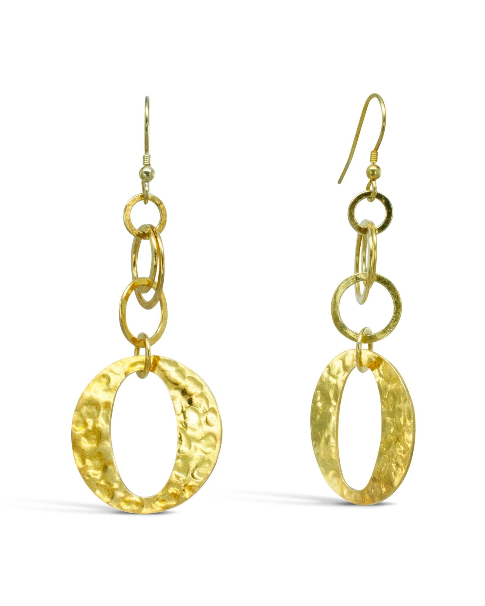 Marwar Hammered O Silver Dangly Earrings Earrings Pruden and Smith