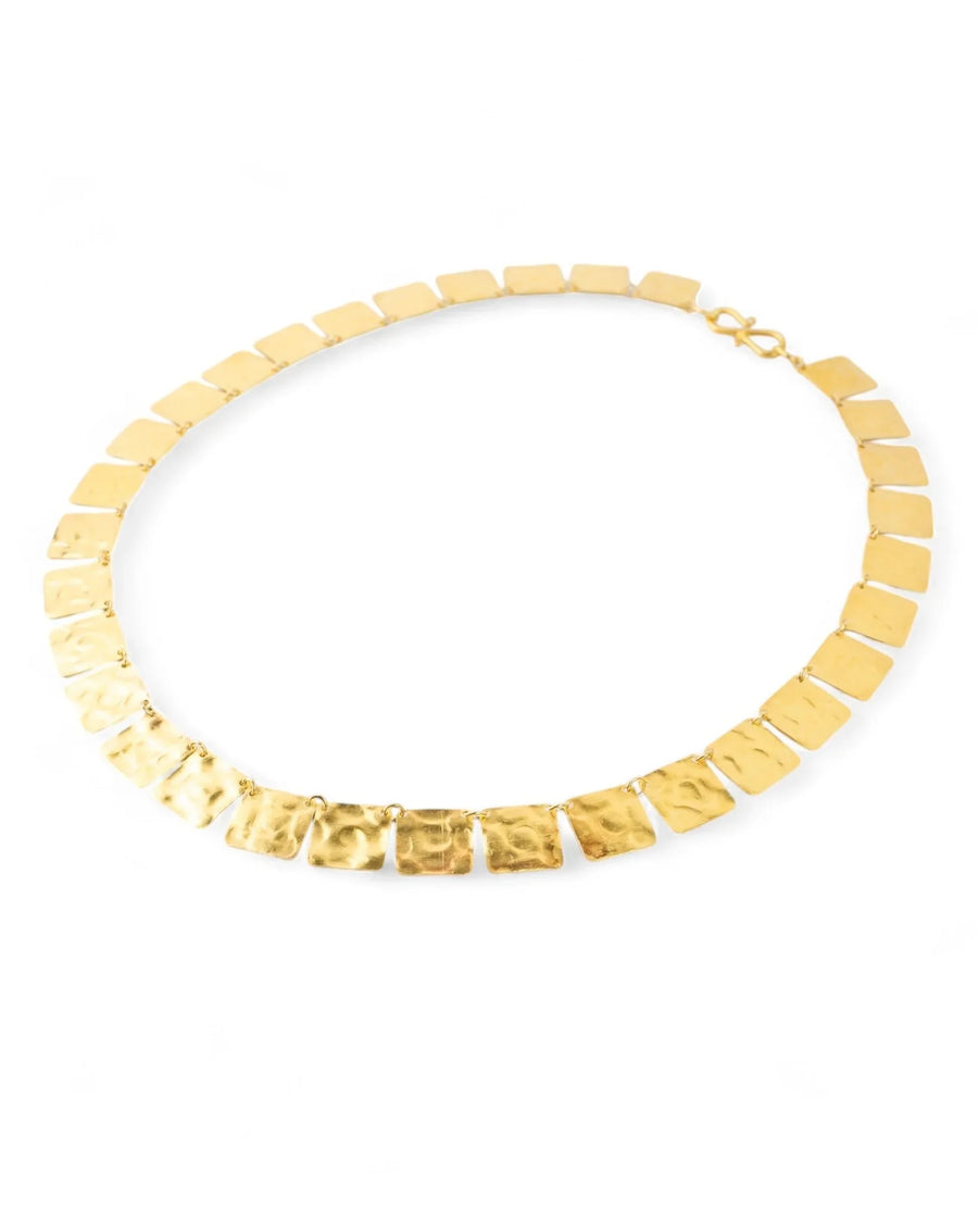 Marwar Hammered Square Yellow Gold Necklace Necklace Pruden and Smith