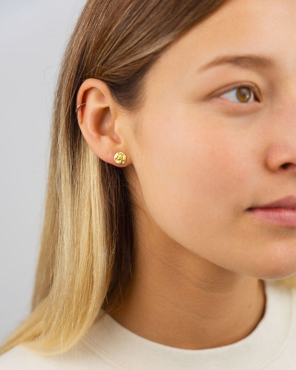 Marwar Hammered Stud Earrings Earrings Pruden and Smith