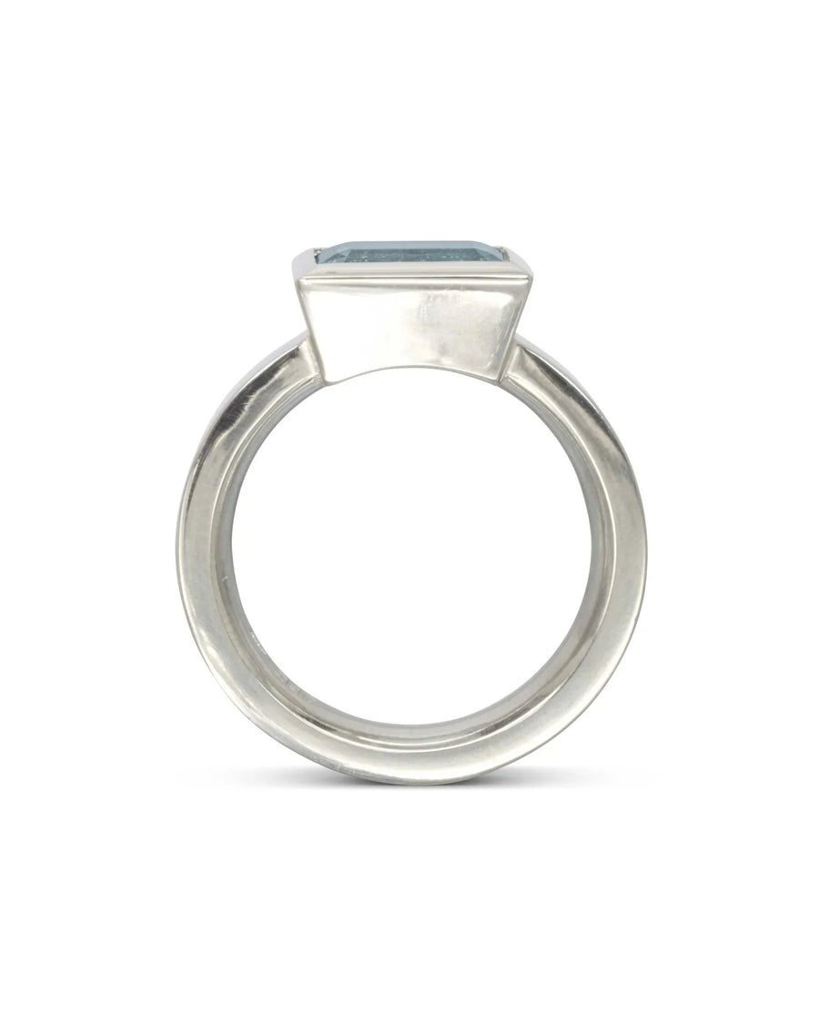 Modern Aquamarine Solitaire Ring Ring Pruden and Smith