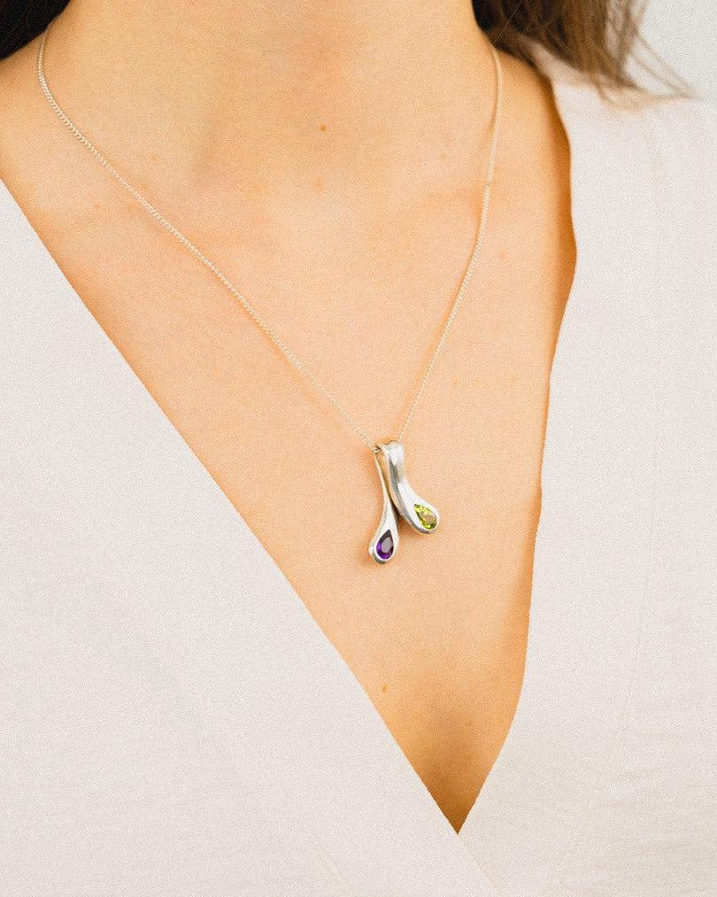 Moi et Toi Amethyst and Peridot Pendant Pendant Pruden and Smith
