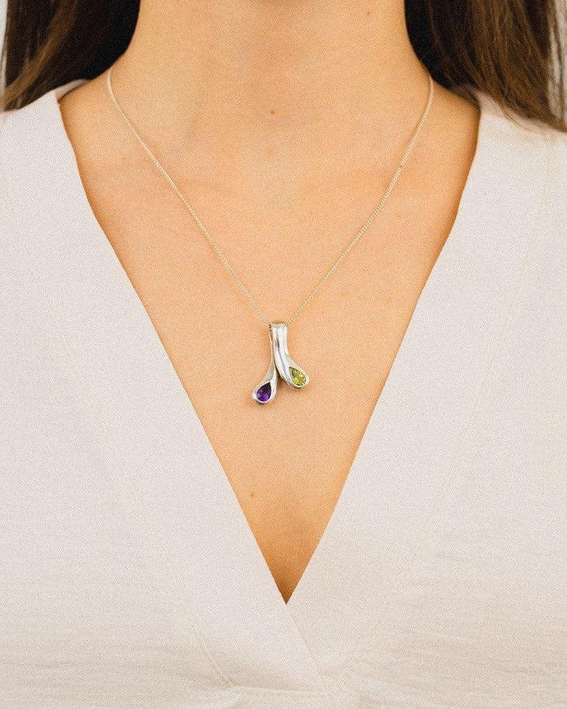Moi et Toi Amethyst and Peridot Pendant Pendant Pruden and Smith