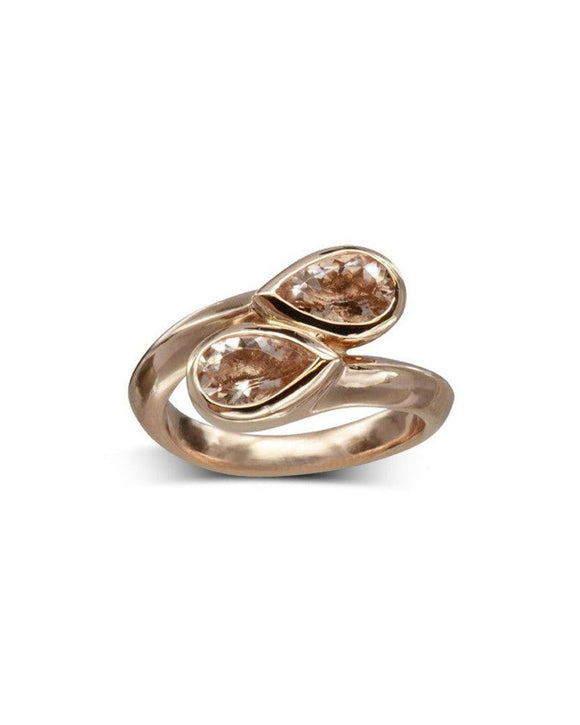 Moi et Toi Morganite 18ct Rose Gold Ring Ring Pruden and Smith