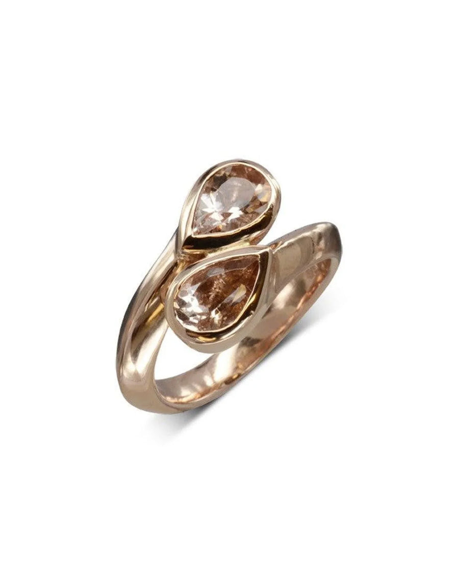 Moi et Toi Morganite 18ct Rose Gold Ring Ring Pruden and Smith