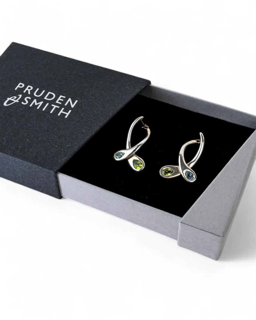 Moi et Toi Peridot and Topaz Drop Earrings Earrings Pruden and Smith