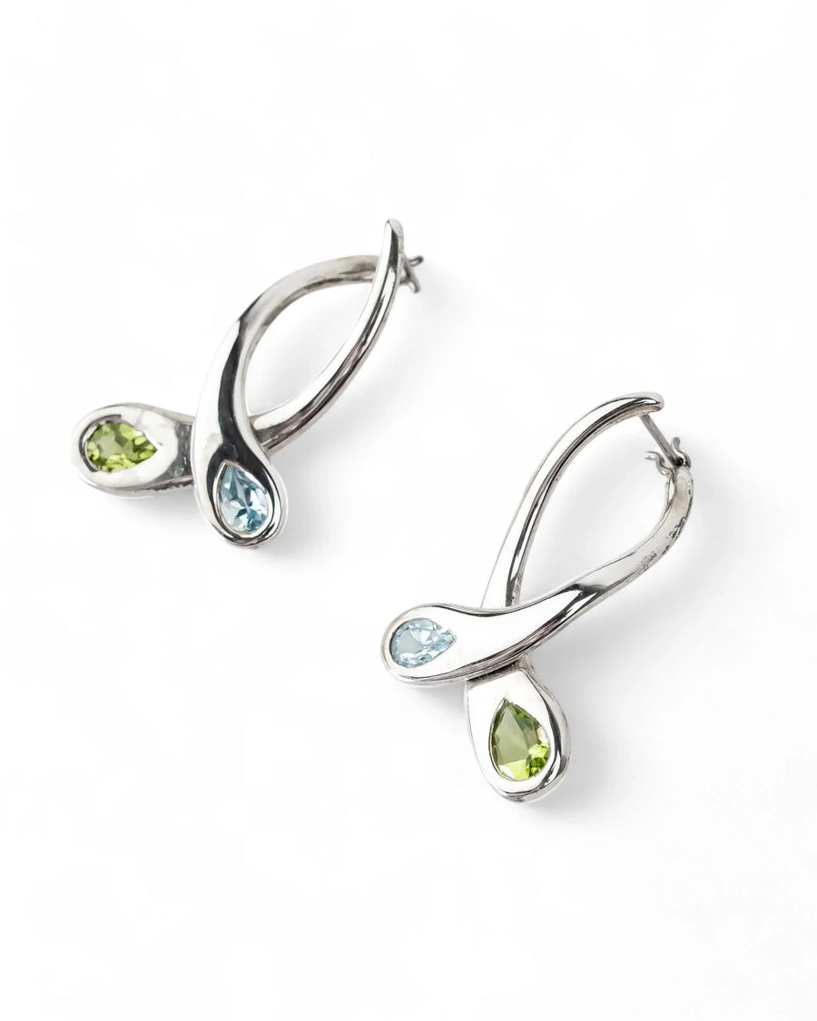 Moi et Toi Peridot and Topaz Drop Earrings Earrings Pruden and Smith