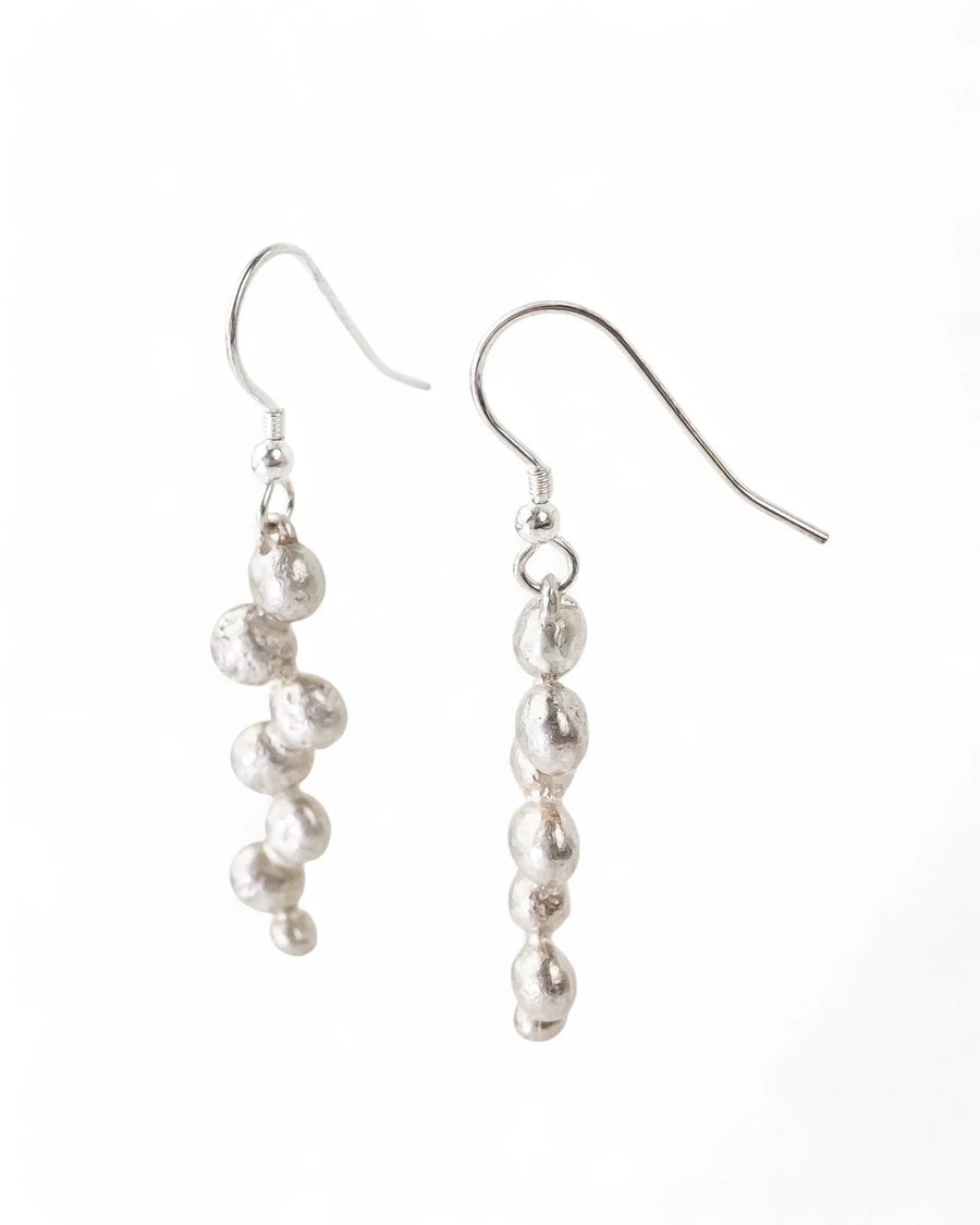 Multi Nugget Silver Drop Earrings Earrings Pruden and Smith