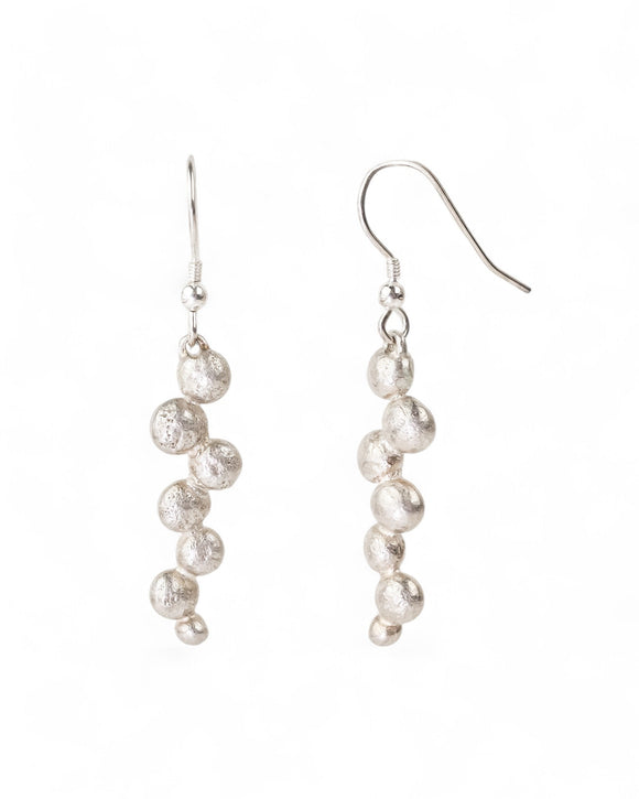 Multi Nugget Silver Drop Earrings Earrings Pruden and Smith