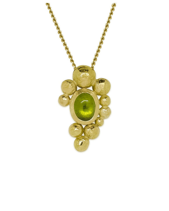 Nugget 9ct Gold Cabochon Stone Pendant Pendant Pruden and Smith