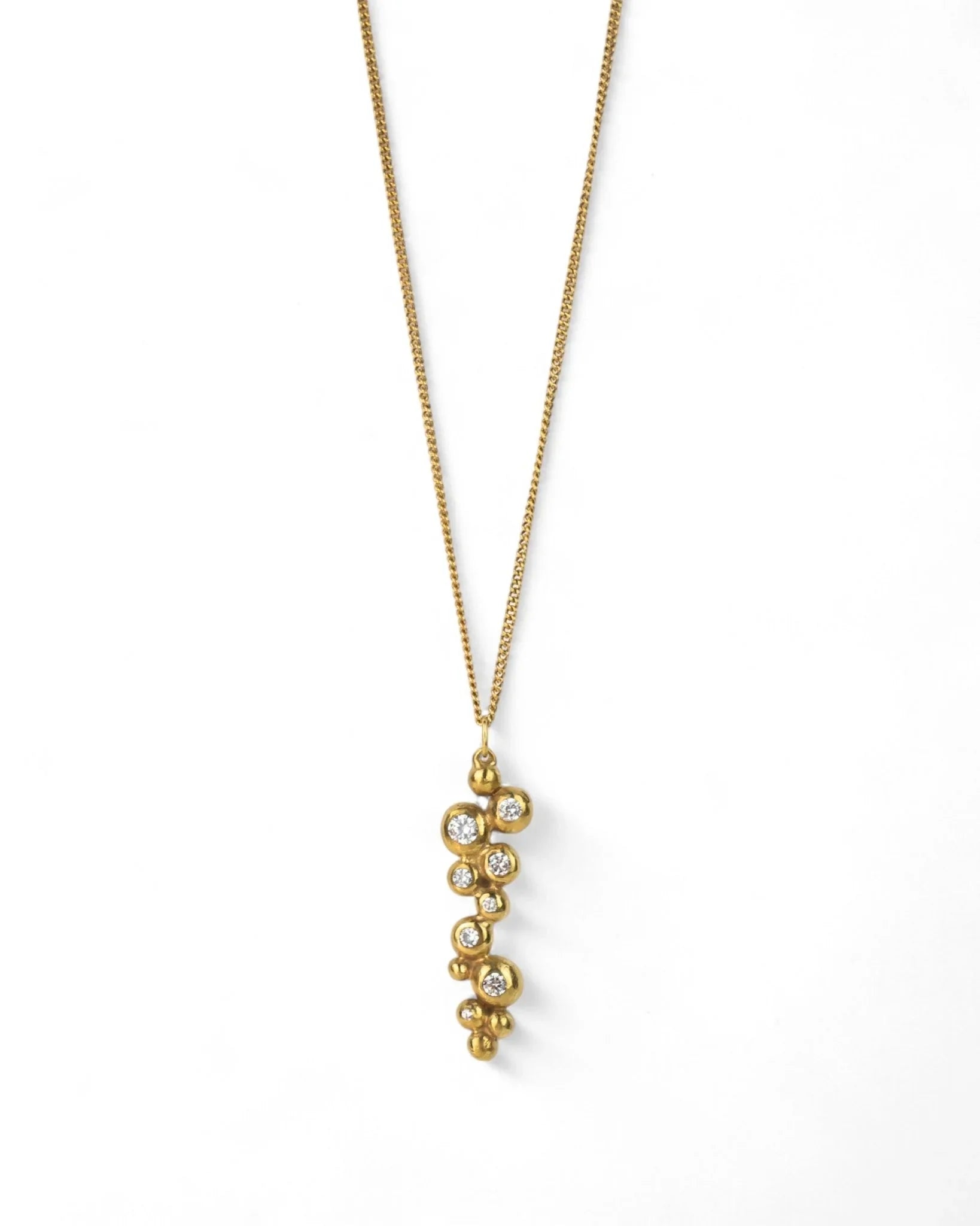 Nugget 9ct Yellow Gold and Diamond Pendant Pendant Pruden and Smith