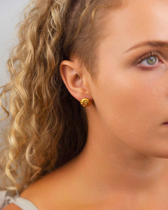 Nugget 9ct Yellow Gold Stud Earrings (12mm) Earrings Pruden and Smith