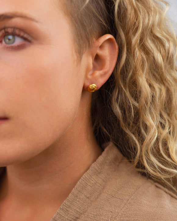 Nugget 9ct Yellow Gold Stud Earrings (8mm) Earrings Pruden and Smith