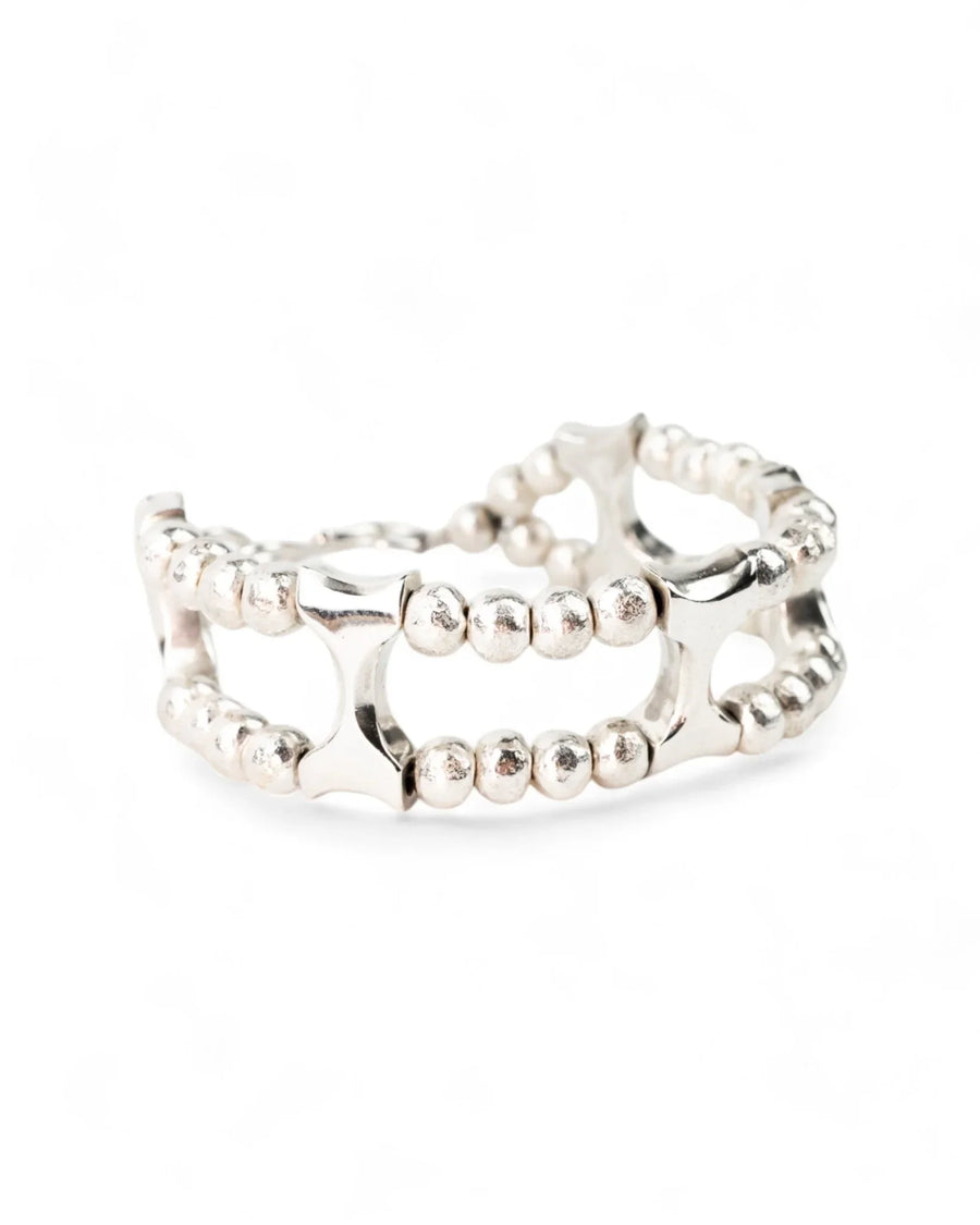 Nugget and Bone Silver Bracelet Bracelet Pruden and Smith