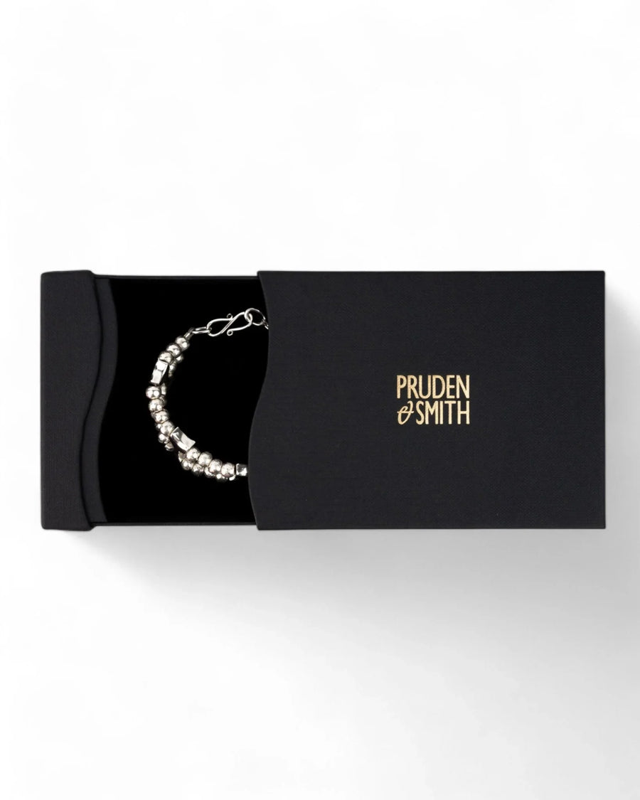 Nugget and Bone Silver Bracelet Bracelet Pruden and Smith