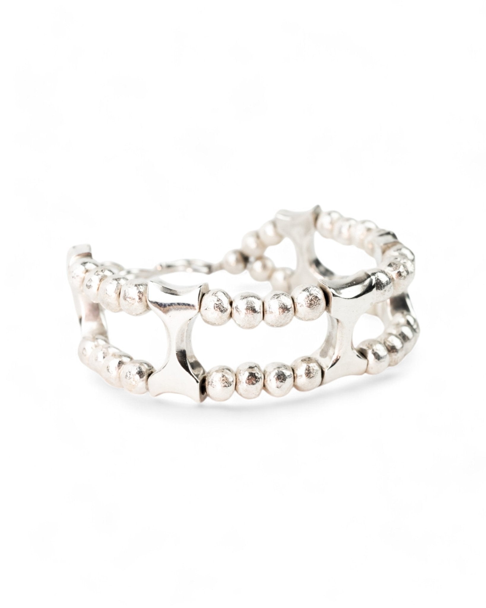 Nugget and Bone Silver Bracelet Bracelet Pruden and Smith