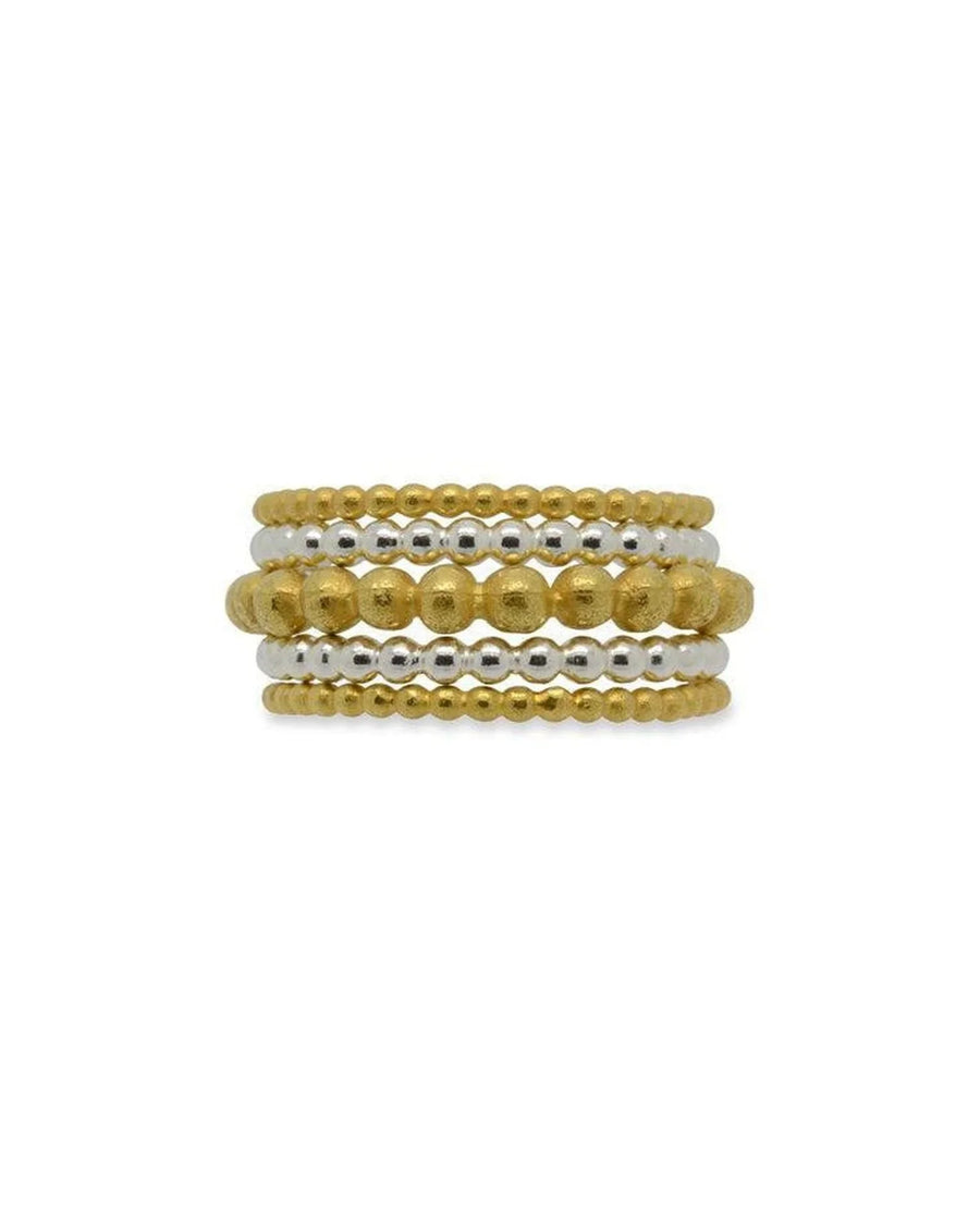 Nugget Bead Stacking Rings Ring Pruden and Smith Silver 2mm