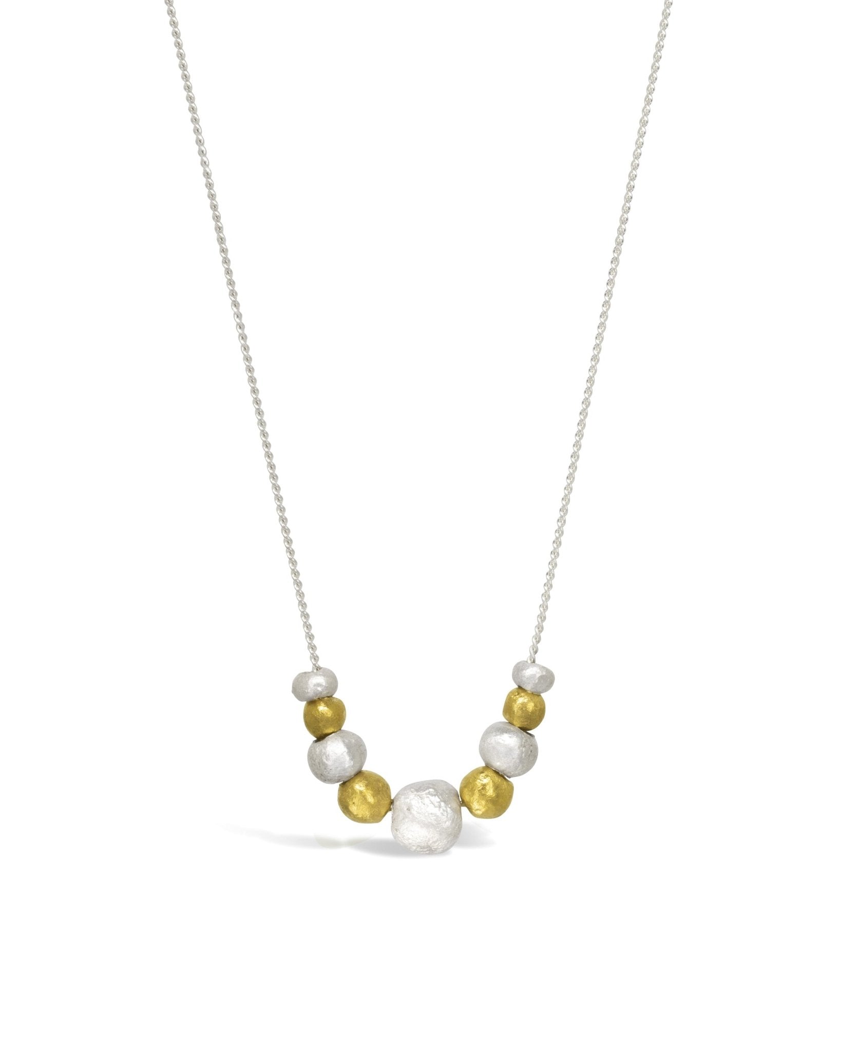 Nugget Chain Pendant - Gold and Silver Pendant Pruden and Smith