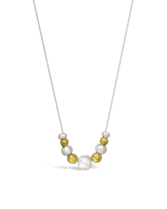 Nugget Chain Pendant - Gold and Silver Pendant Pruden and Smith