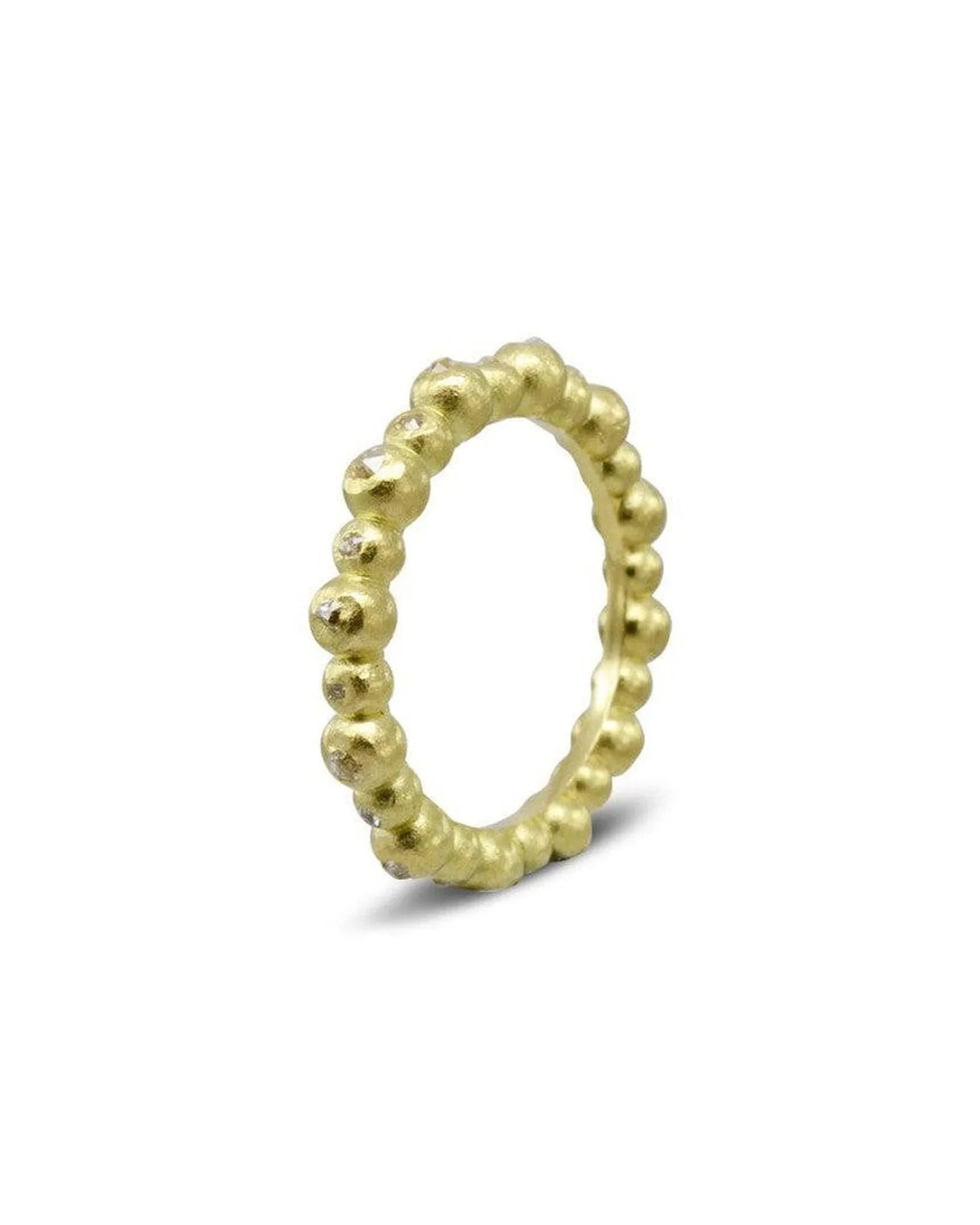 Nugget Dainty Yellow Gold Diamond Eternity Ring Ring Pruden and Smith