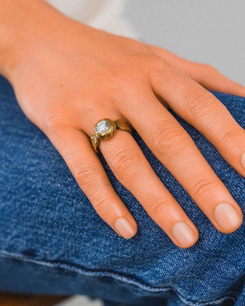 Nugget Diamond Gold Unusual Ring (1ct) Ring Pruden and Smith