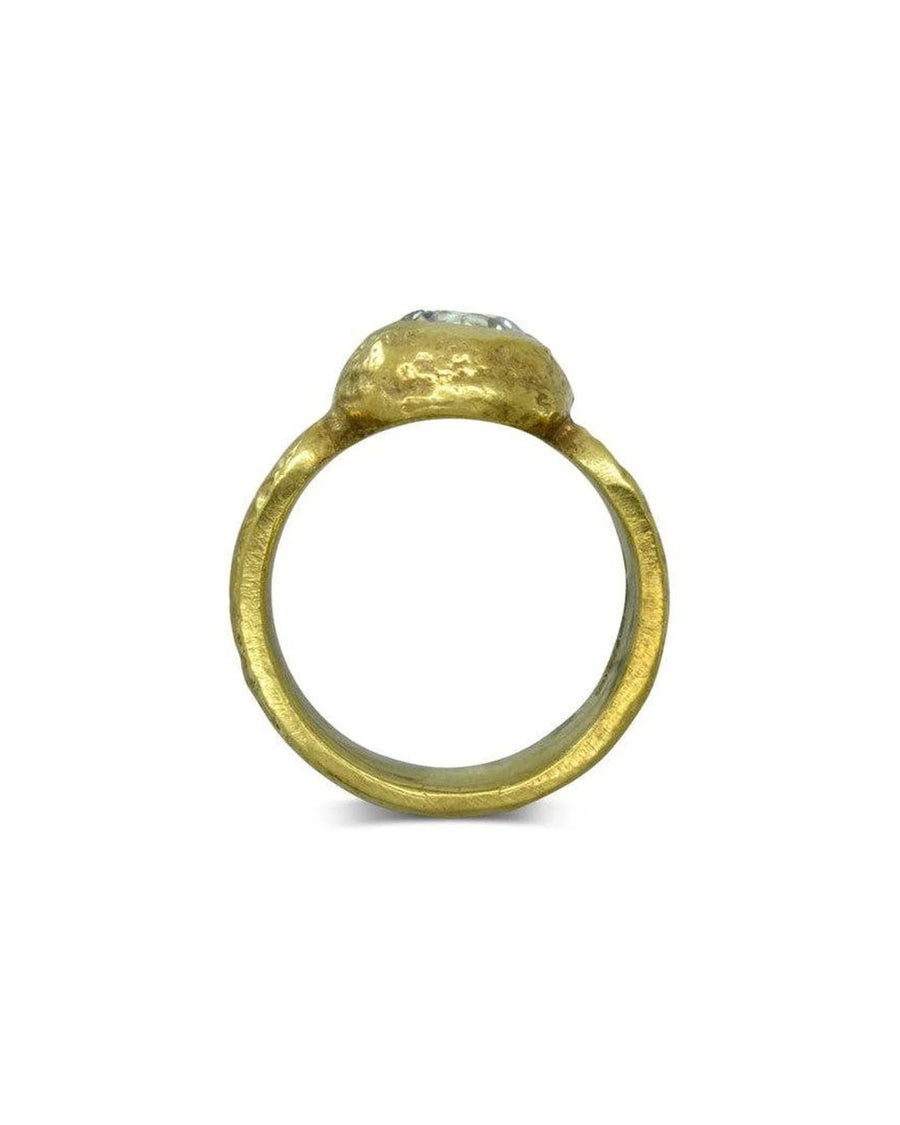Gold nugget diamond ring with an unusual, organic design.