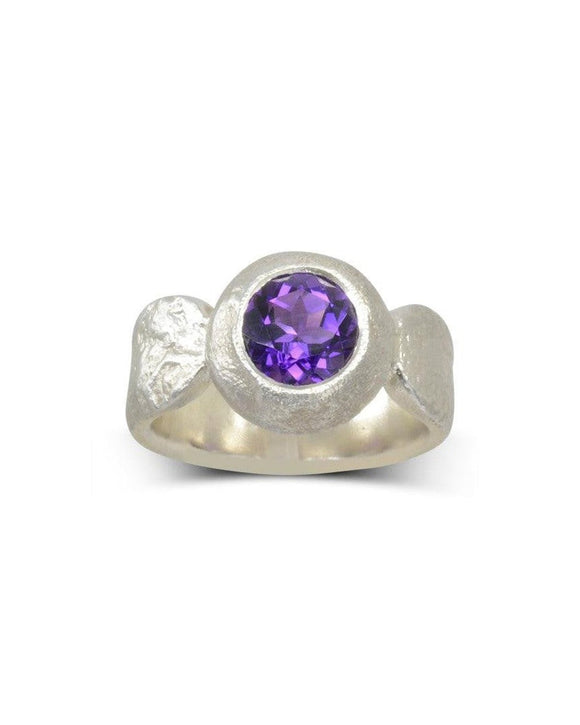 Nugget Gemstone Silver Ring Ring Pruden and Smith Amethyst (Purple)