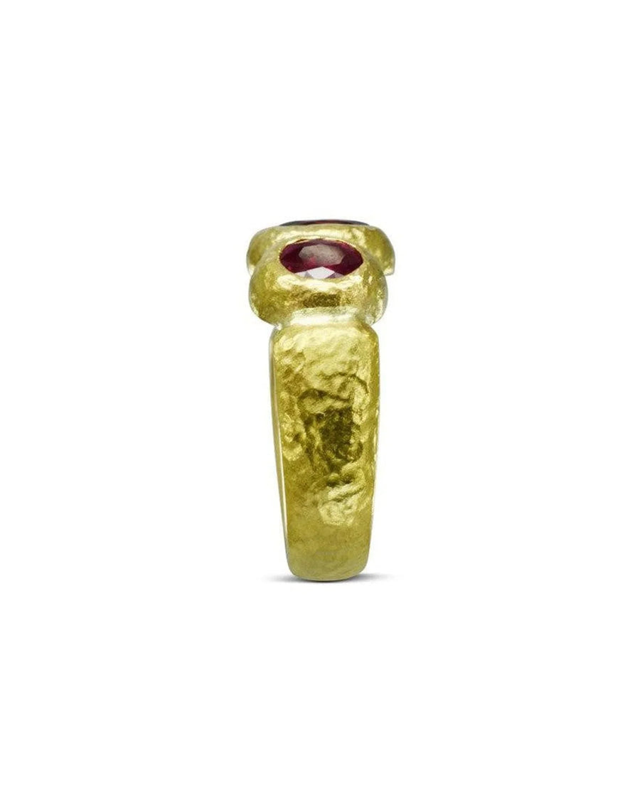 Nugget Ruby and Yellow Gold Trilogy Ring Ring Pruden and Smith