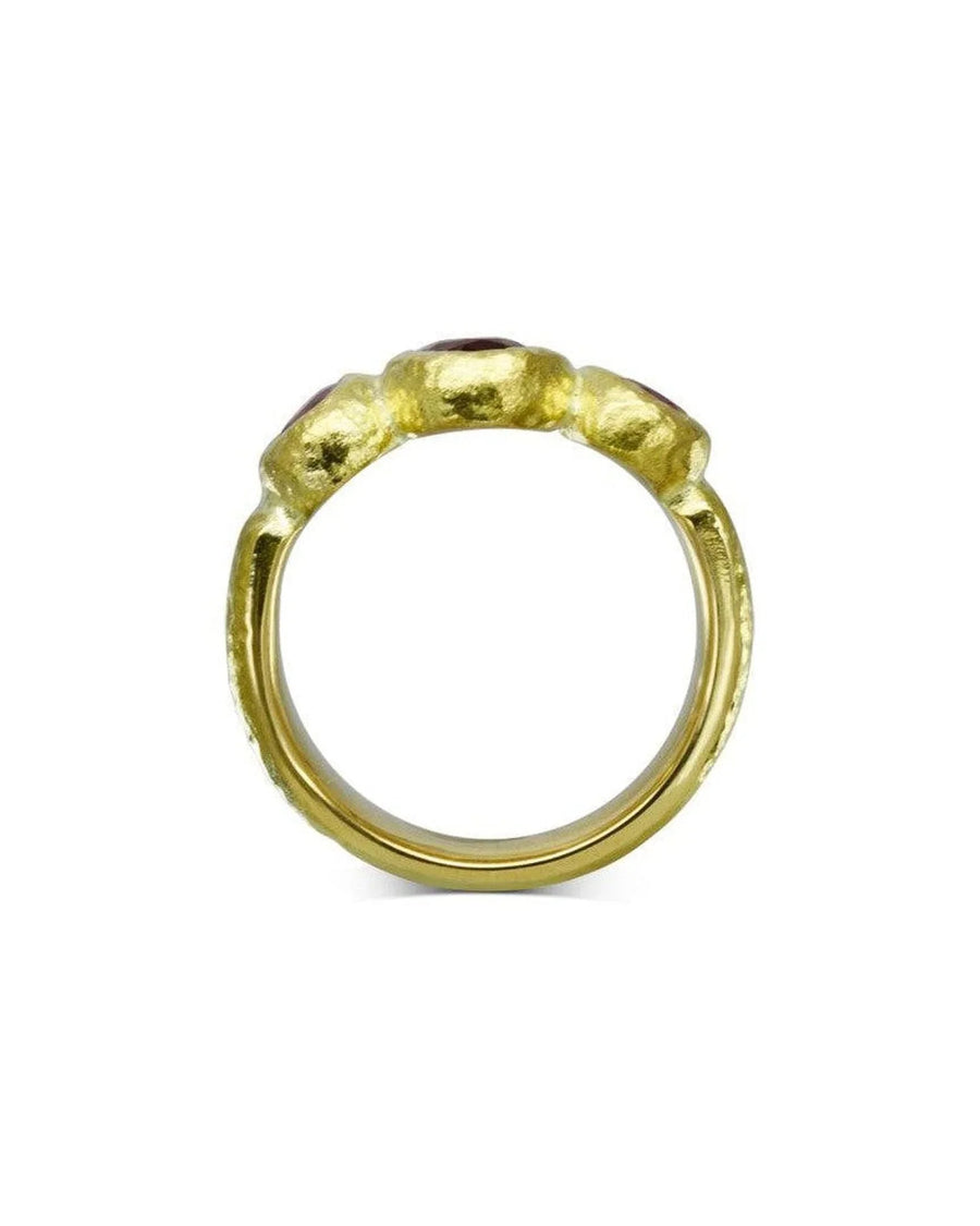 Nugget Ruby and Yellow Gold Trilogy Ring Ring Pruden and Smith